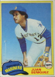 1981 Topps Baseball Cards      306     Juan Beniquez